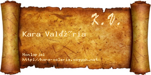Kara Valéria névjegykártya