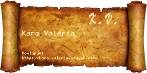 Kara Valéria névjegykártya